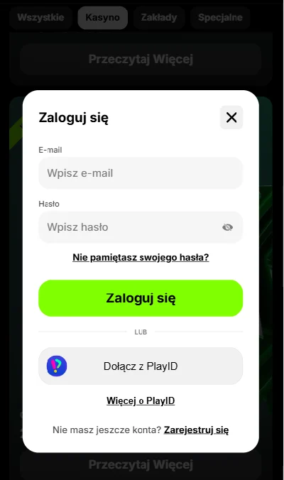 Logowanie do konta Spinit Casino